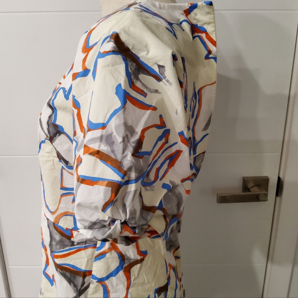 COS Printed Draped Sleeve Mini Dress Size 8 - Picture 8 of 15